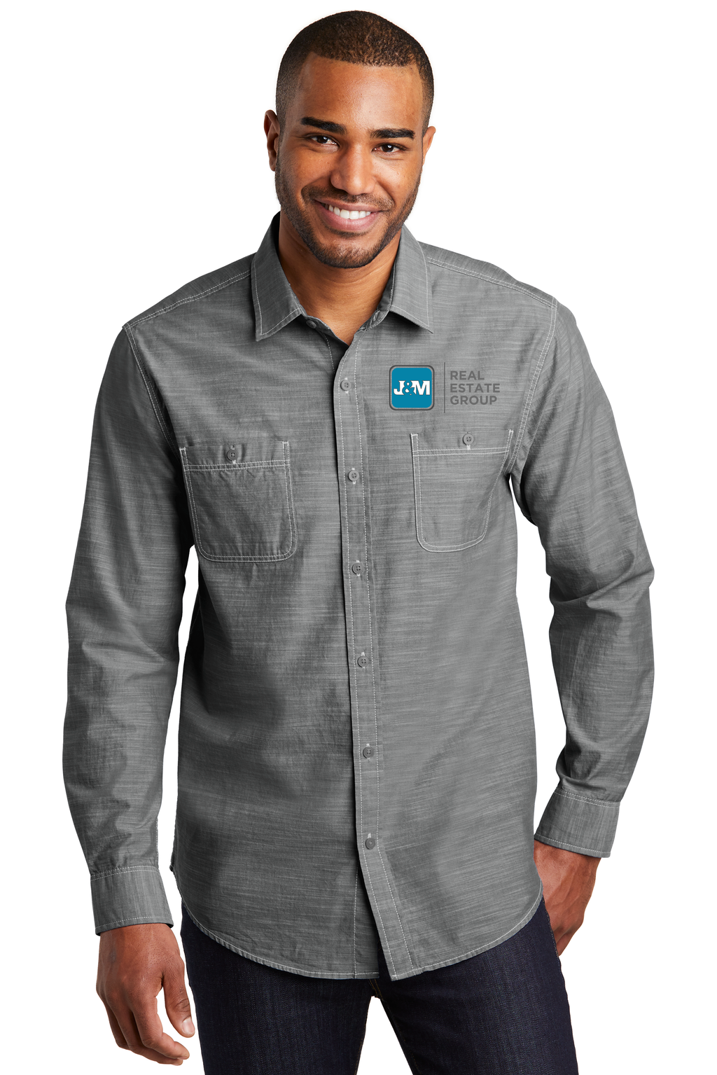 J&M Mens Slub Chambray Shirts