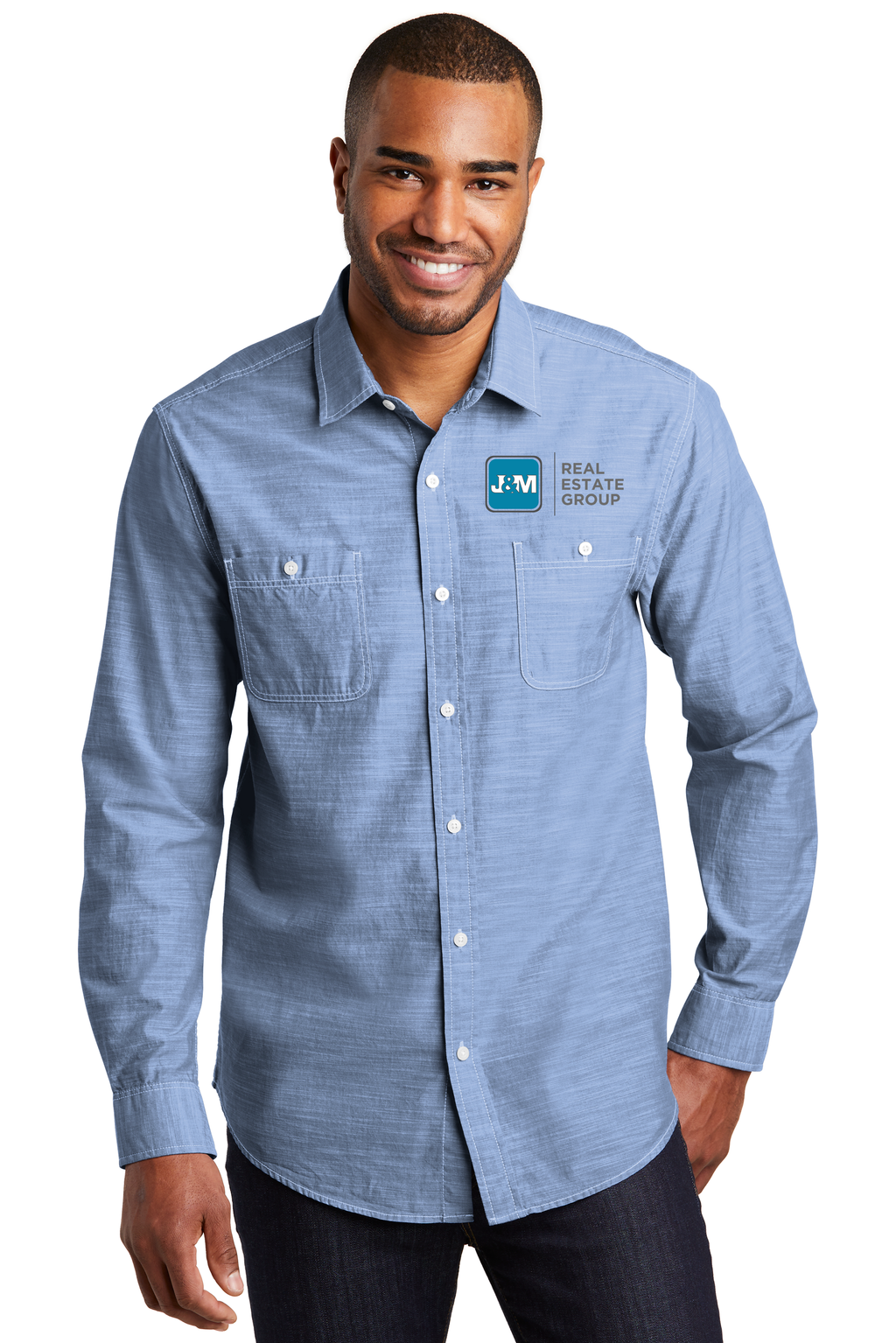 J&M Mens Slub Chambray Shirts